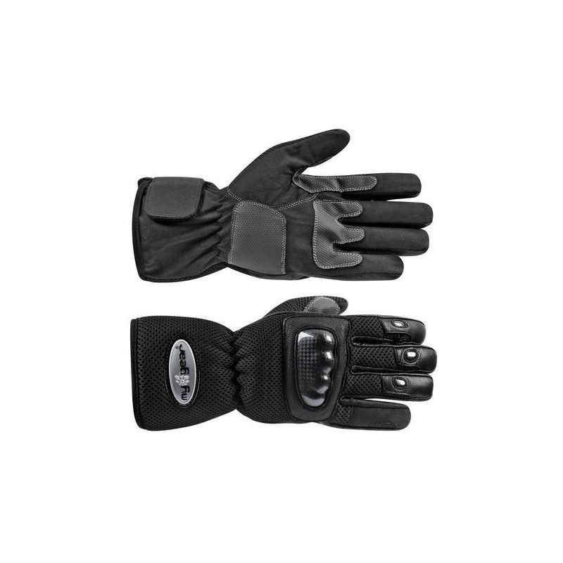 guantes deportivos de moto carretera net fly - protecciones de plástico en espalda y falanges - palma antideslizante y suave - transpirable nylon tech-net