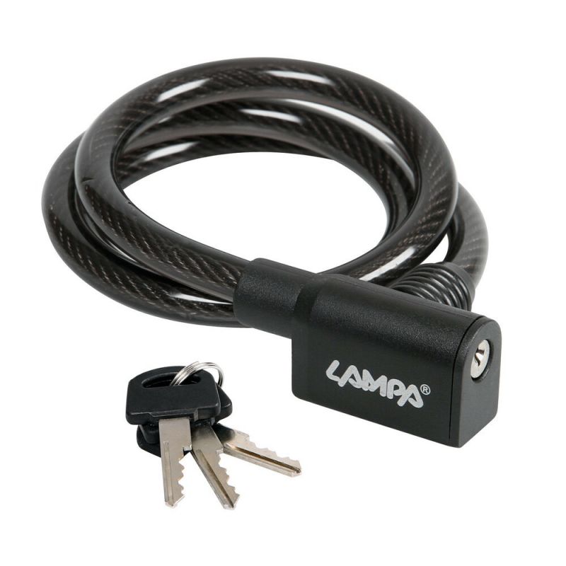 cable antirrobo ca-3 cm80 10 mm con candado de cable - revestimiento antirayaduras y 3 llaves incluidas