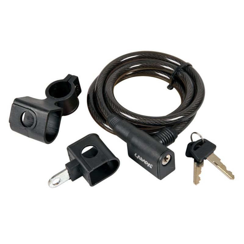 cable antirrobo antifaz ca-4 cm120 mm10 con candado de cable en espiral de 10mm por 120cm