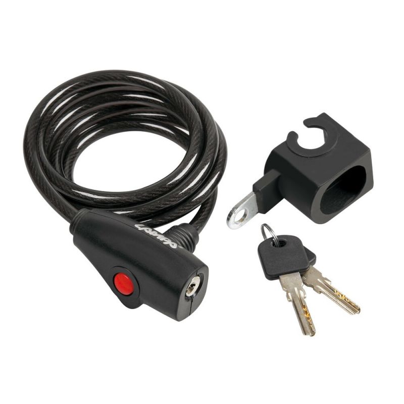 cable antirrobo con llave ca-5 cm160 - candado de cable en espiral ø 8 mm - 160 cm