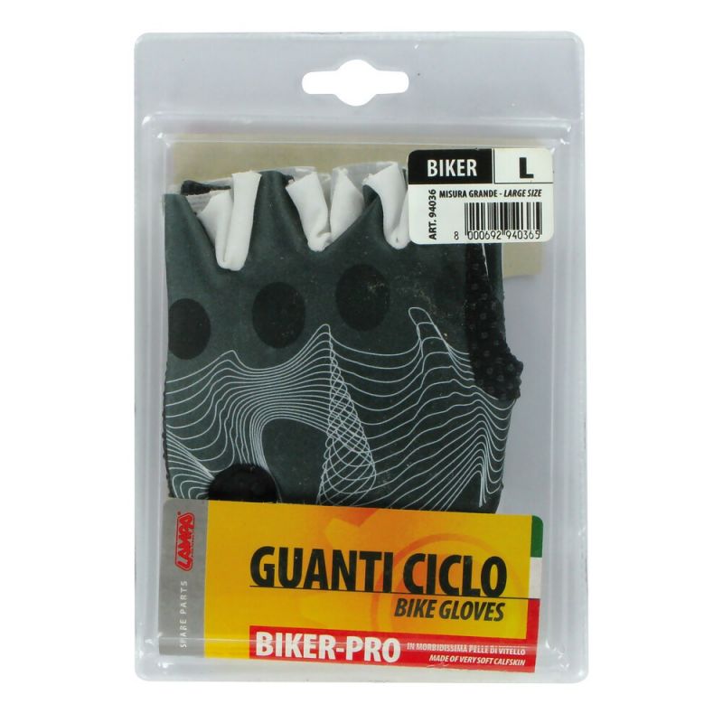 guantes de bicicleta cortos biker-pro tg de cuero y lycra
