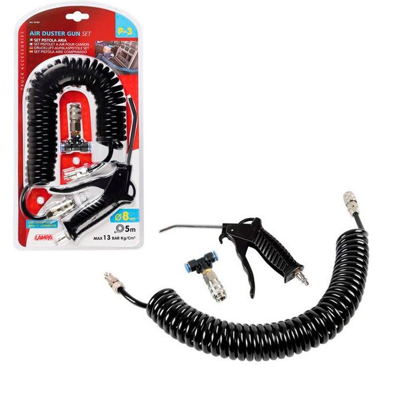 pistola de aire comprimido con manguera espiral max 13 bar 5 m de lampa