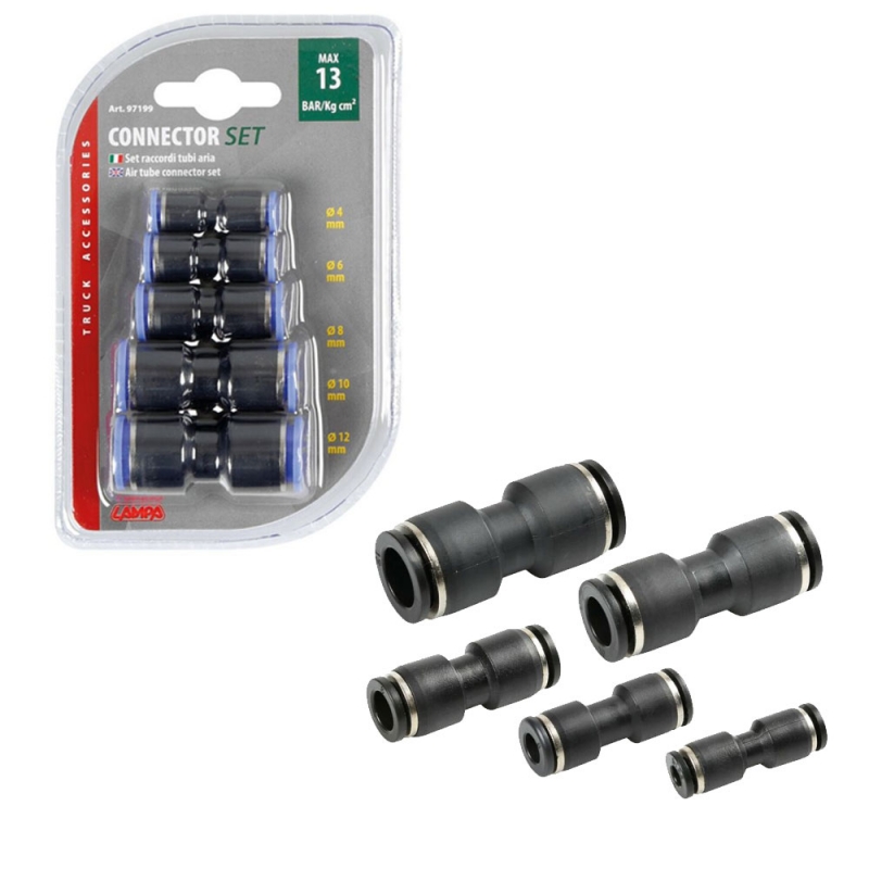 conjunto de 5 conectores de aire para camión, compatible con tubos de 4, 6, 8, 10, 12 mm