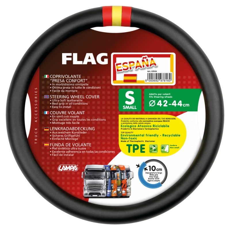 funda de volante bandera de españa de piel sintética suave con excelente agarre