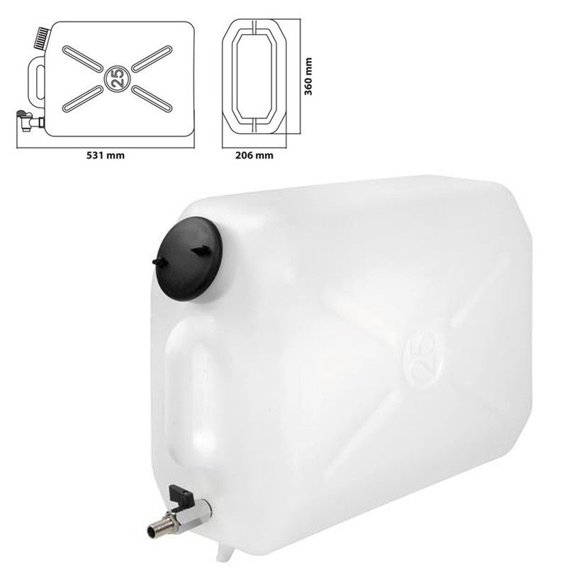bidón de agua con grifo de metal horizontal 25l