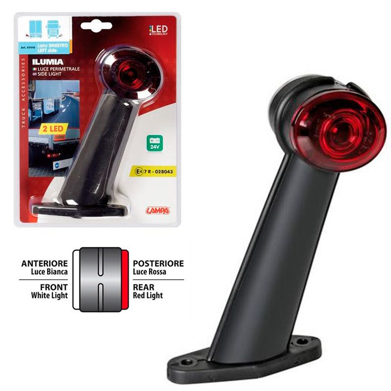 piloto luz perimetral izquierdo para camión 2 led 24v 60º - lampa