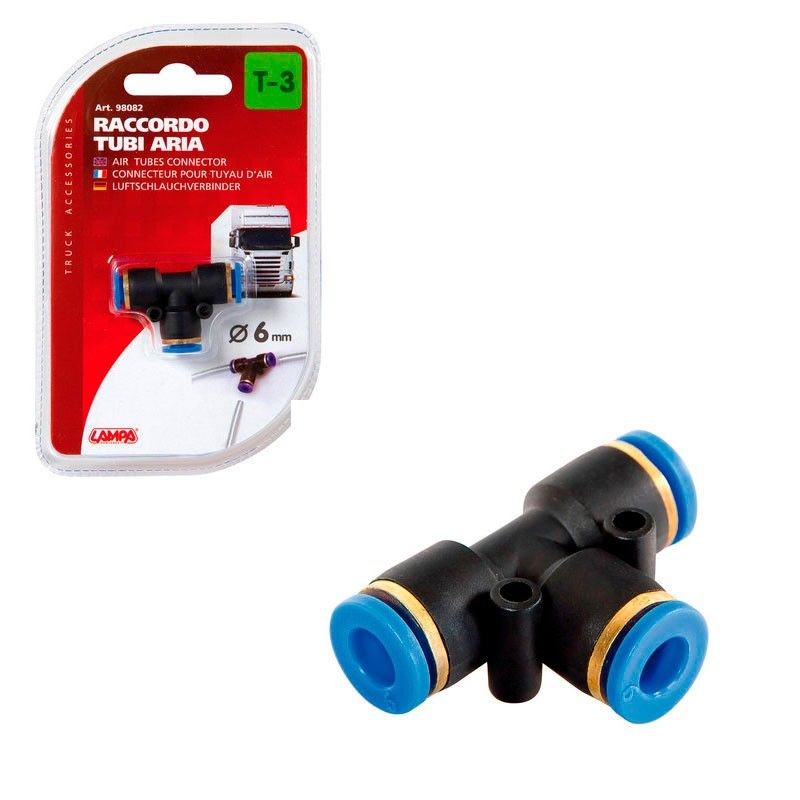 conector de aire t3 ø6mm para compresor - lampa