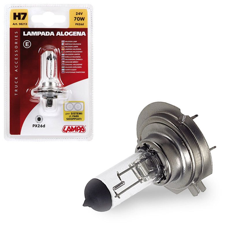 lámpara bombilla homologada h7 24v 70w px26d e para uso en carretera