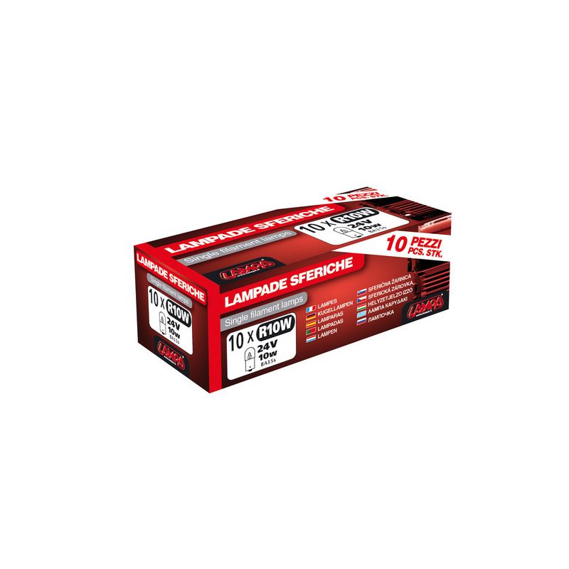 caja de 10 lámparas homologadas r10w 24v 10w ba15s e