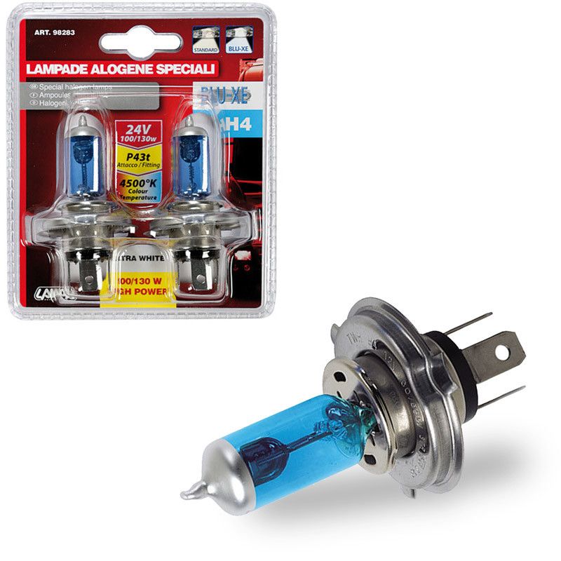 blister 2 lámparas bombillas h4 blue-xe 24v 100/130w p43t lampa