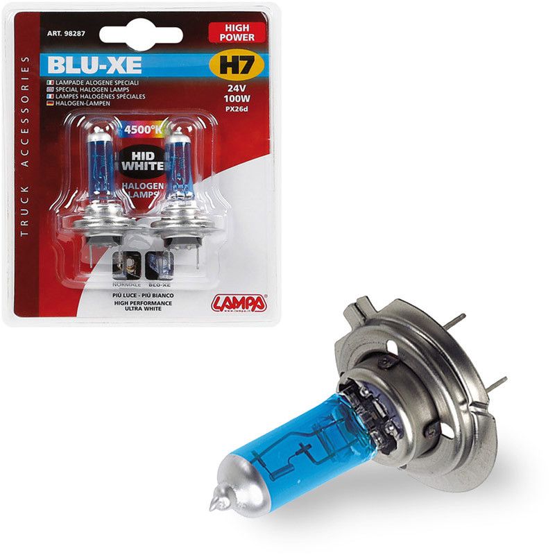 blister 2 lámparas h7 blue-xe 24v 100w px26d para mejorar tu visibilidad en carretera