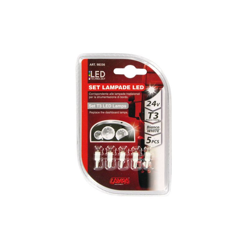 blister 5 lámparas bombillas t3 5 led 24v w2x4 6d - lampa