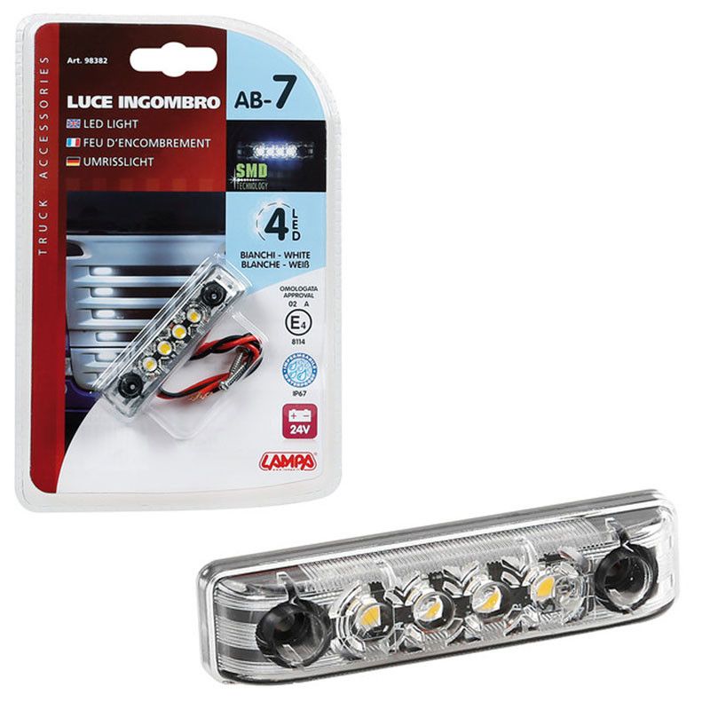 luz de galibo impermeable homologada de 4 led 24v
