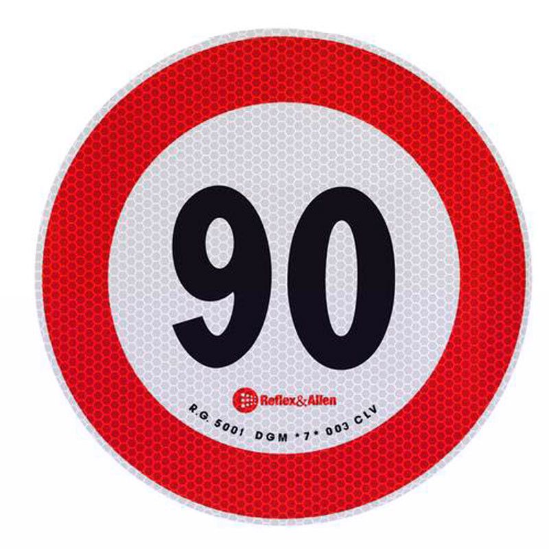 pegatina adhesivo de límite de velocidad 90 km - clase 2