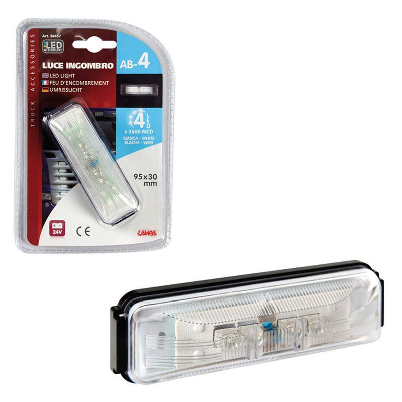 luz de galibo 4 led 24v para camiones y remolques - no aprobado para carretera