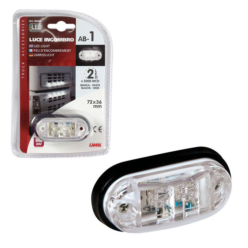 luz de galibo frontal ovalada 2 led 24v