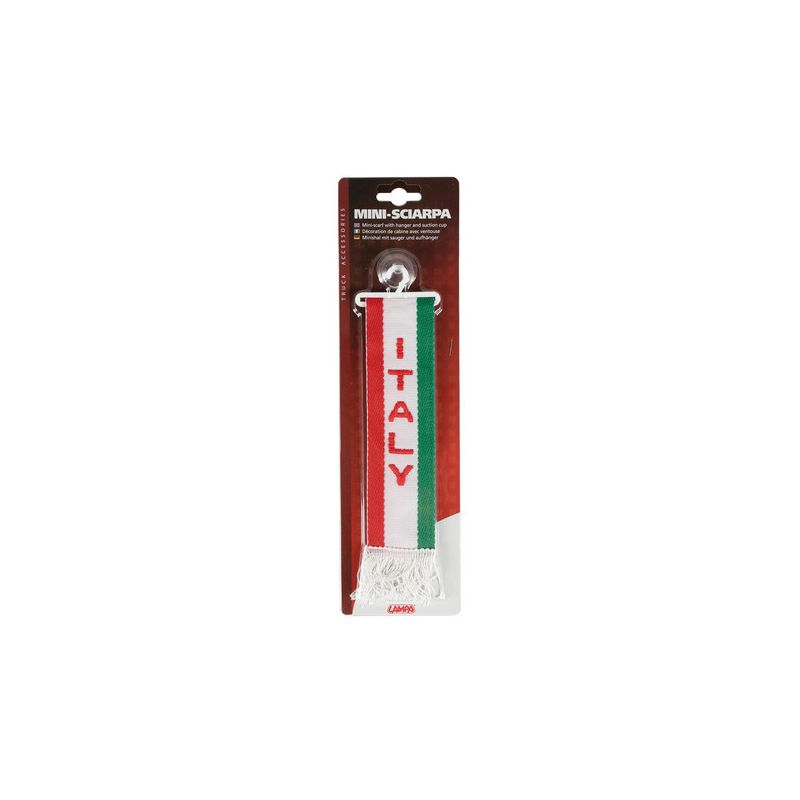 mini banderines italia - decoración para cabina con ventosa y percha de lampa