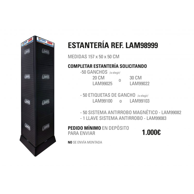 expositor giratorio compacto de 3 paredes para una gran área de visualización