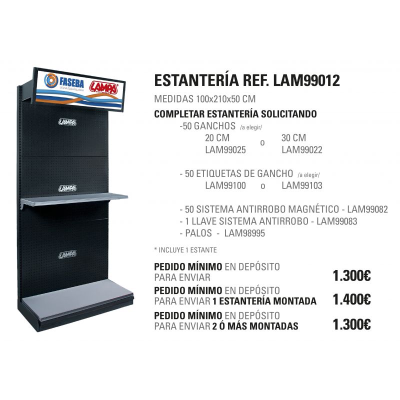 expositor estantería grande cabecera saliente 210x100x50cm