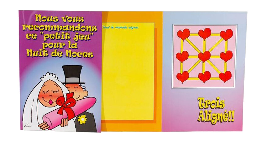 tarjeta de felicitación de broma para la noche de bodas tres-align