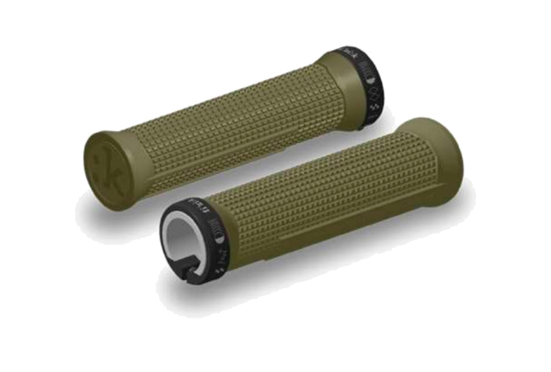 puño de bicicleta con sistema de bloqueo 29mm lock-on kaki racefeel