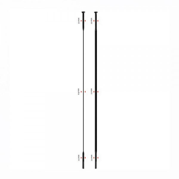 SAPIM Radio para rueda de bicicleta sin cabecilla CX-RAY STRAIGHT PULL 258 MM - Foto 2 di 2