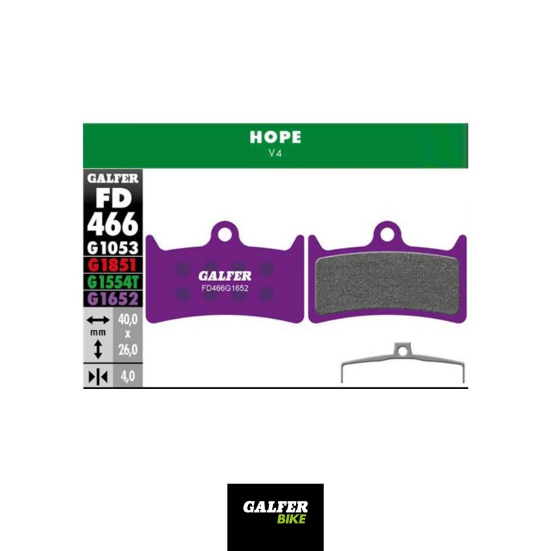 pastillas de freno para bicicleta de disco e-bike hope v4 - fd466g g1652