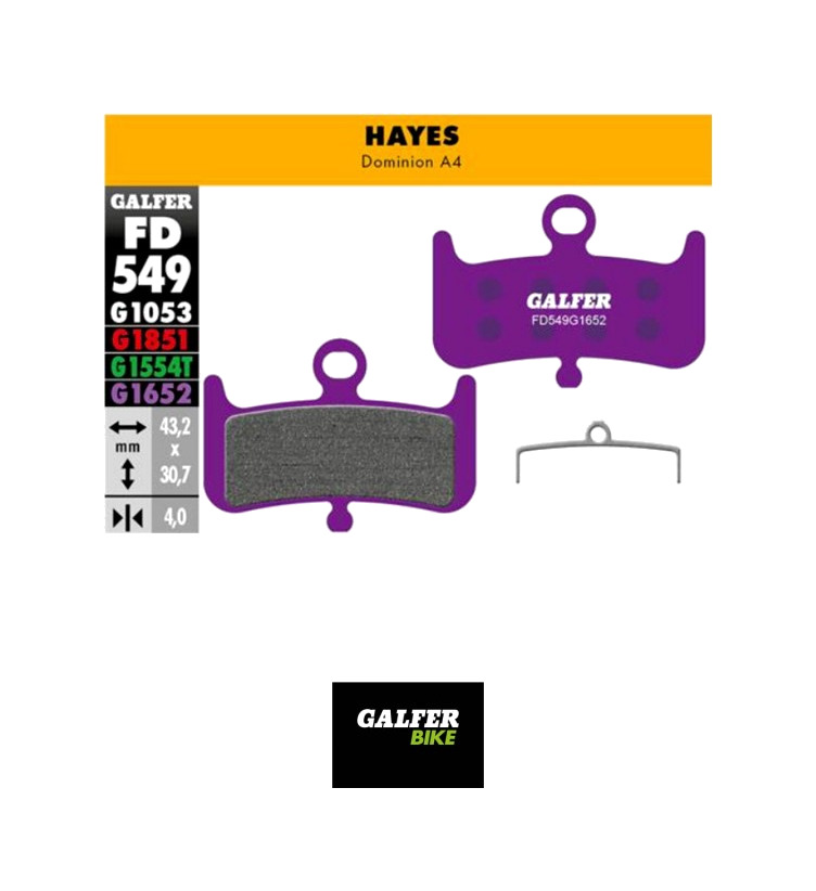 pastillas de freno e-bike hayes dominion a4 - fd549g e-bike - g1652