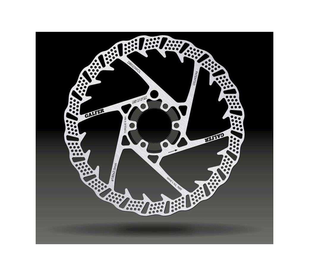 disco de freno bicicleta mtb disc shark ø180 x 2.00mm  center-lock