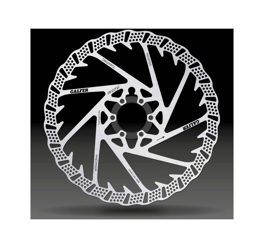 disco de freno bicicleta mtb disc shark ø203 x 2.00mm  center-lock