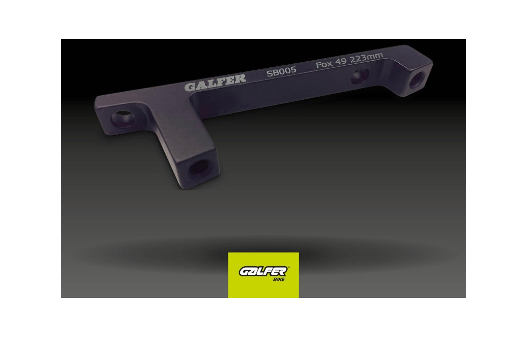adaptador de pinza freno con montaje radial (postmount) sb005 + fork fox 40/49 postmount 23mm d.