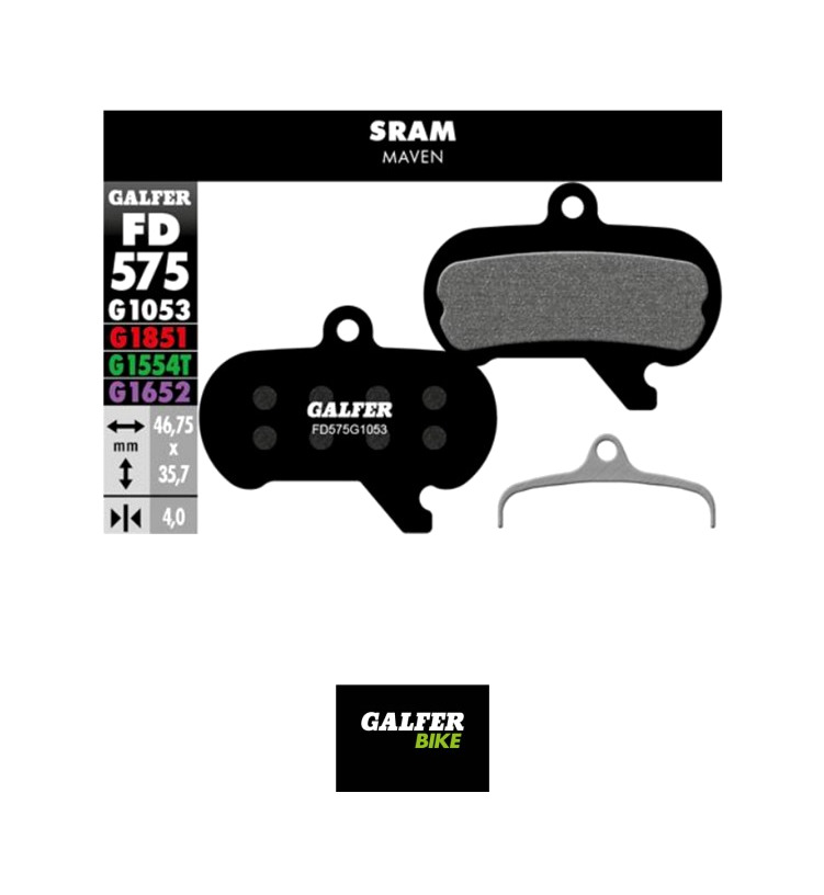 pastillas de freno mtb brake pad sram maven - fd575g standard g1053