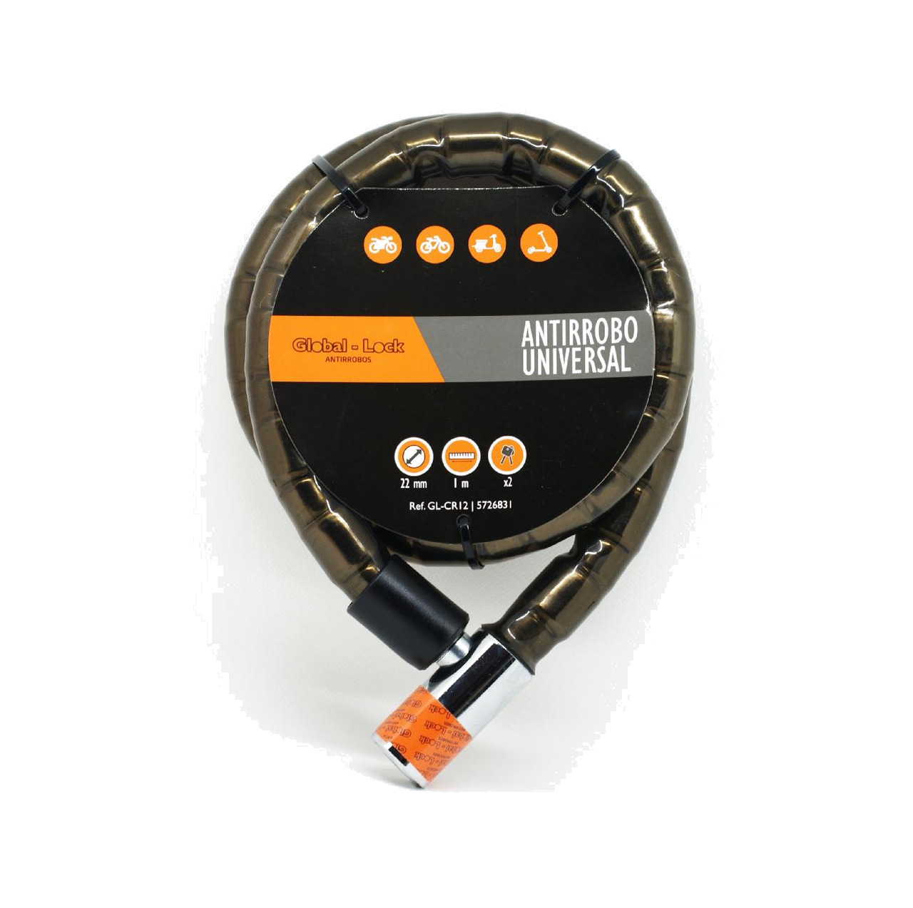 antirrobo universal rotulas con llave de discos global-lock 22x1200