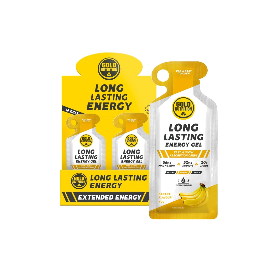 gel energético de larga duración sabor banana long lasting gel banana - 16 x 40 g 16u