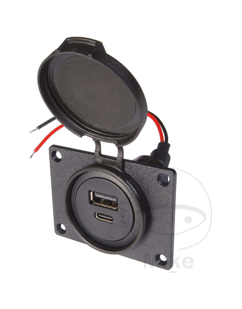 enchufe usb doble angulado con tapa y base 12v 3600ma c/a