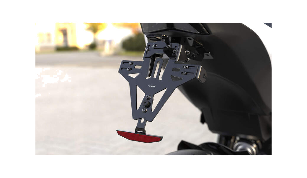 portamatrículas para moto con luz de matricula akron-rs pro