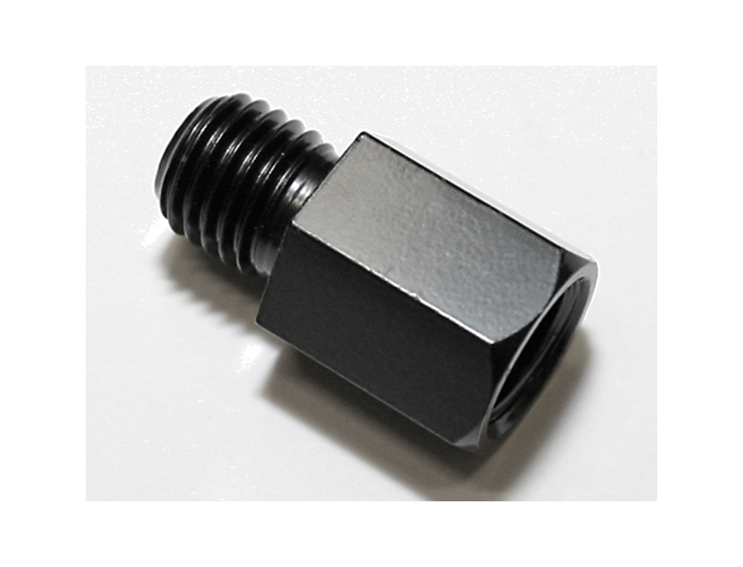 adaptador de retrovisor con orificio rosca derecha sobre tornillo m10