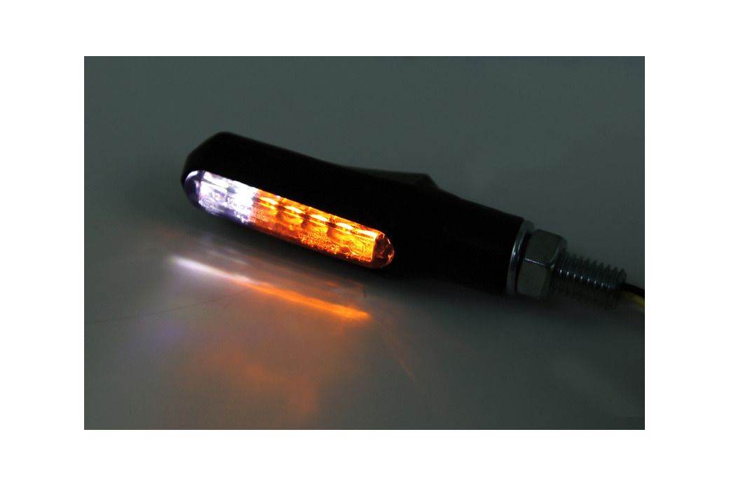 intermitente y luz de posición led con cristal ahumado y homologación e smart shorty fin 2in1 - par