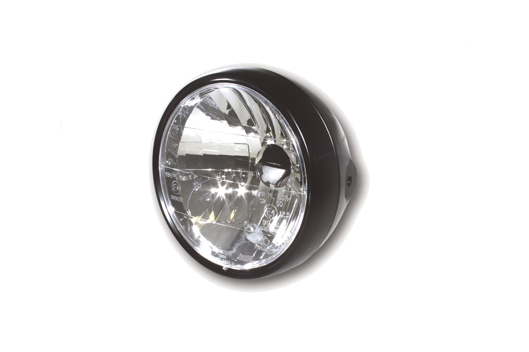 faro con carcasa metálica satinado y luz de posición smart