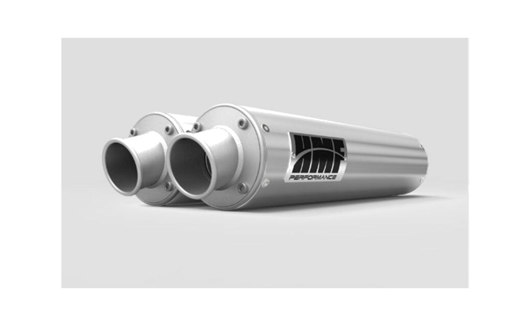 silenciador de acero inoxidable cepillado con salida para todoterreno dual performance series polaris rzr turn down