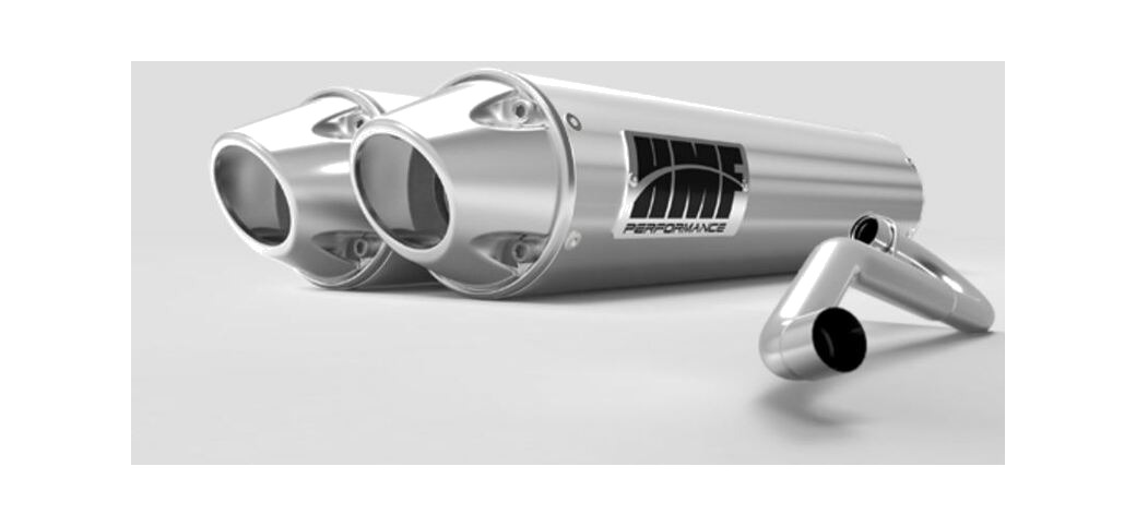 silenciador de acero inoxidable cepillado con salida euro para todoterreno dual performance series polaris rzr