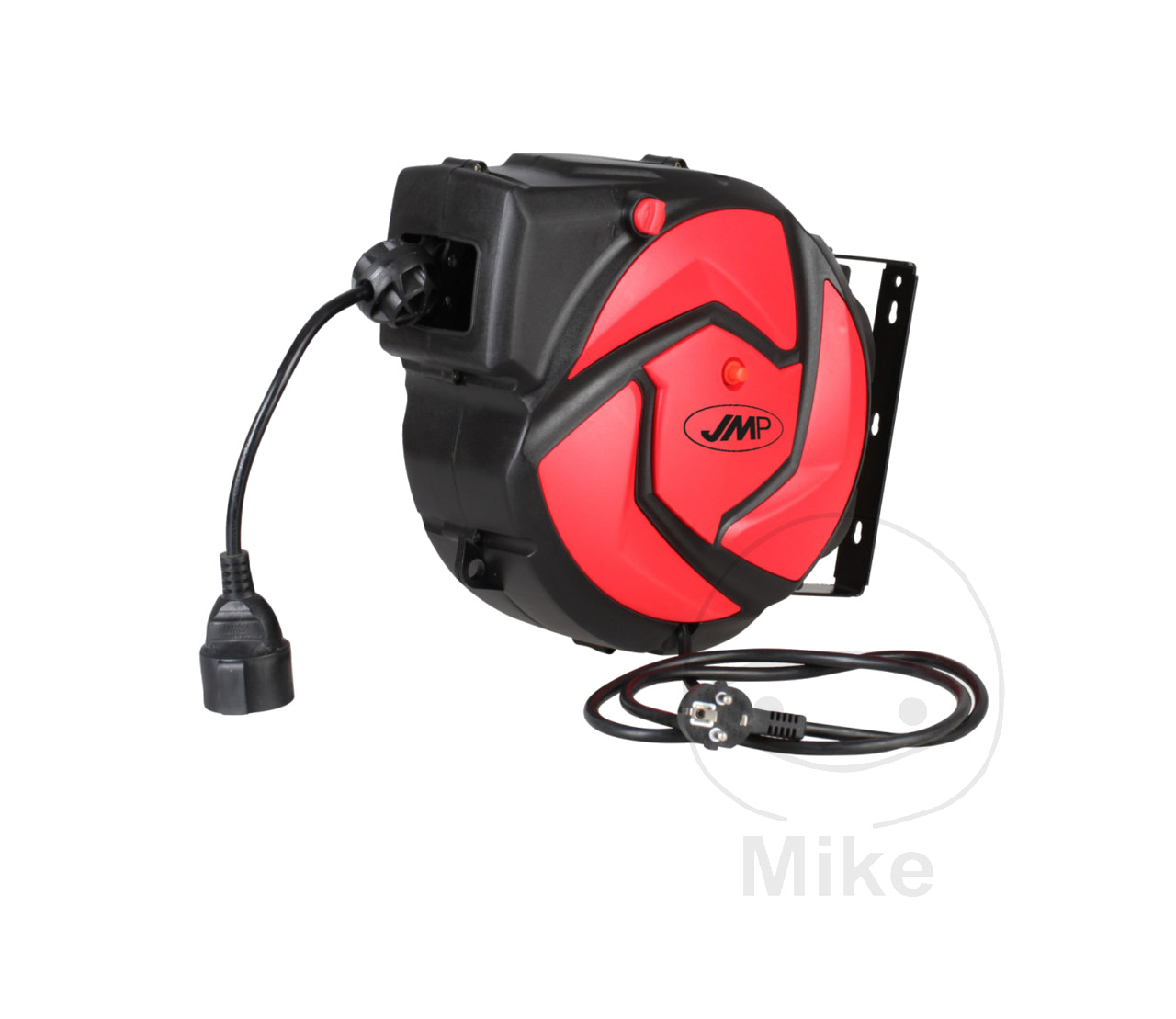 alargadera enrollacables con enchufe y conector 230v 10 m jmp 3x 1.5 mm