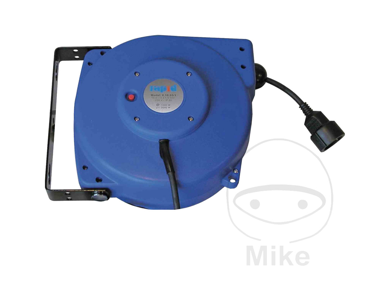 alargadera enrollacables con enchufe y conector 10 m 3 x 1.5 mm