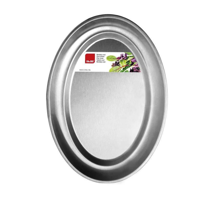 bandeja ovalada acero inoxidable  30 cm