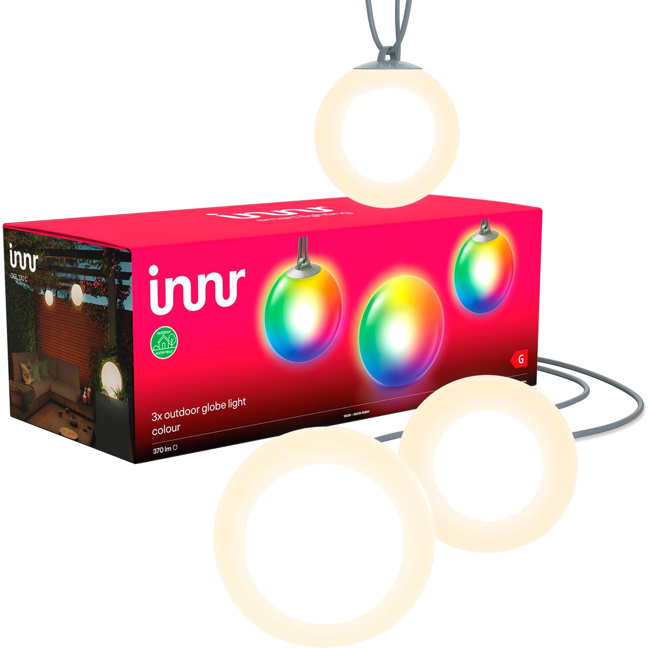 lámpara de globo inteligente para exterior ogl 130 c rgbw-zigbee 3 uds