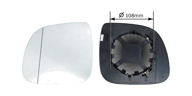 IPARLUX Vervangende glazen achteruitkijkspiegel met asferische voet links compat - Bild 1 von 1