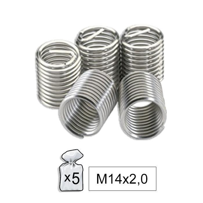 set de 5 helicoides para reparación rosca bujía  m14x2.0 52022