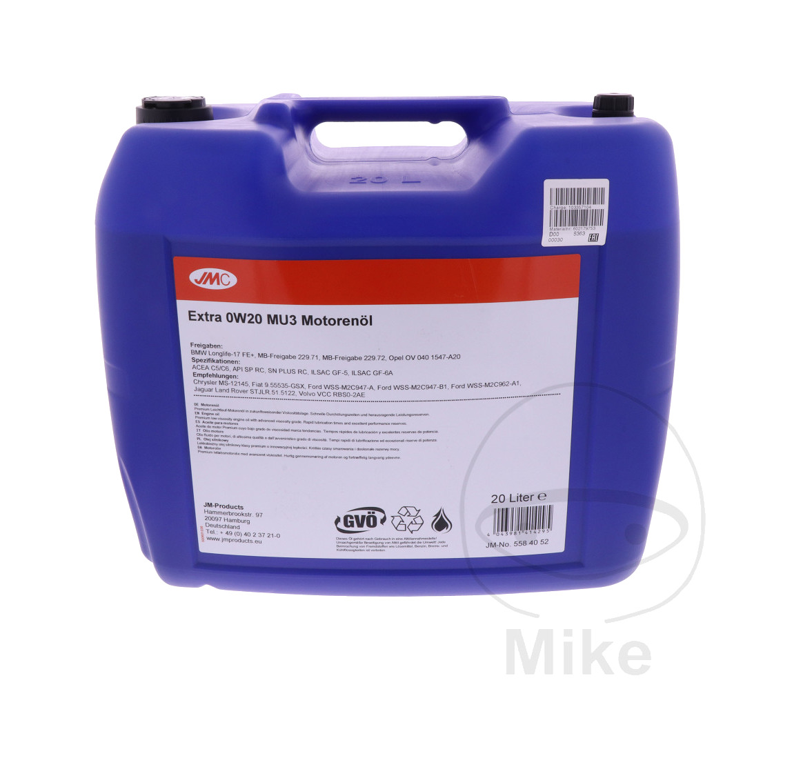 aceite motor 0w20 mu3 20 l extra 0w-20