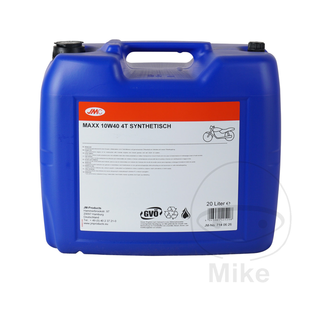 aceite motor sintético 10w40 4t 20 l maxx