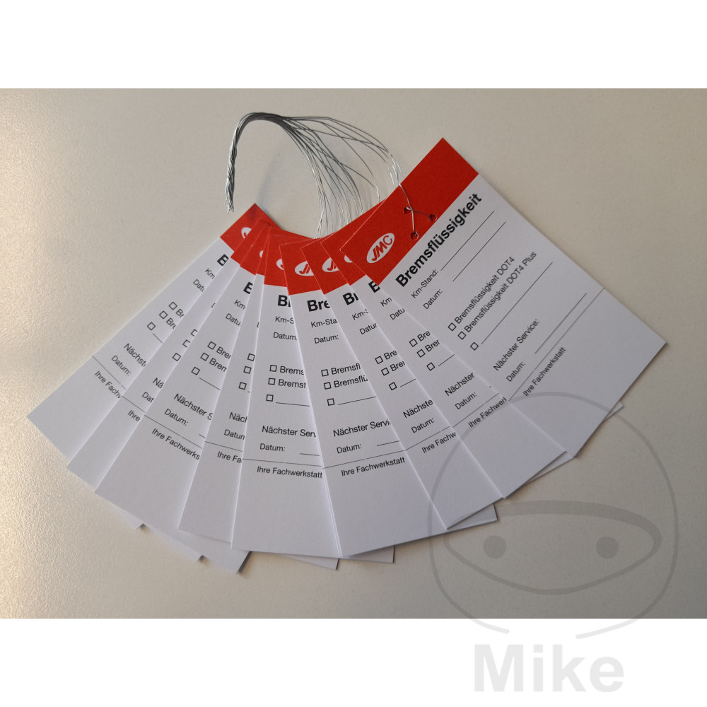 pack 10 etiquetas cambio de liquido de frenos alemán